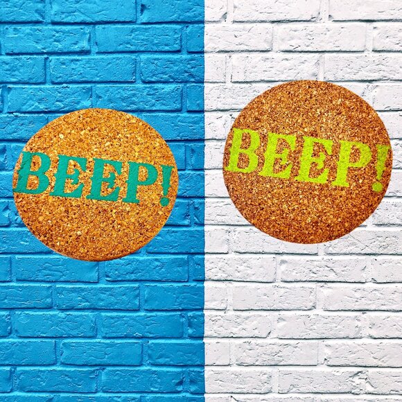 Cypress Home Absorbent Cork Car 6 Coasters Biker Babe Vroom! Peep! NEW - Picture 3 of 10